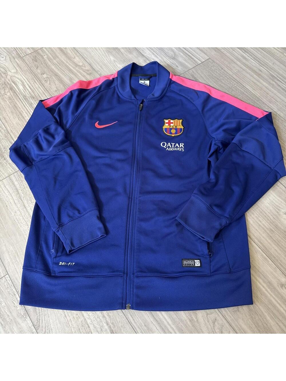 BARCELONA SPAIN 2014/2015 TRAINING FOOTBALL JACKET JERSEY NIKE XL BLOCK CORE